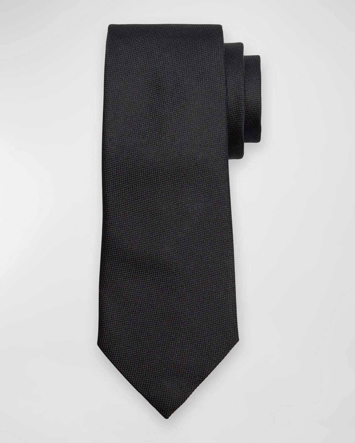 

Мужской шелковый галстук с микрошевроном Zegna, цвет Blk Sld