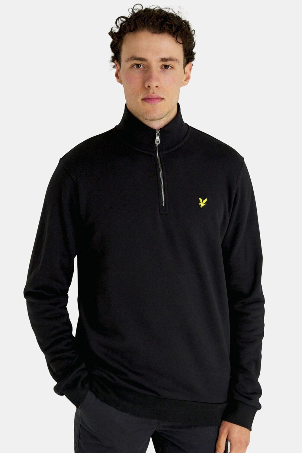 

Черная толстовка на короткой молнии Lyle & Scott, черный