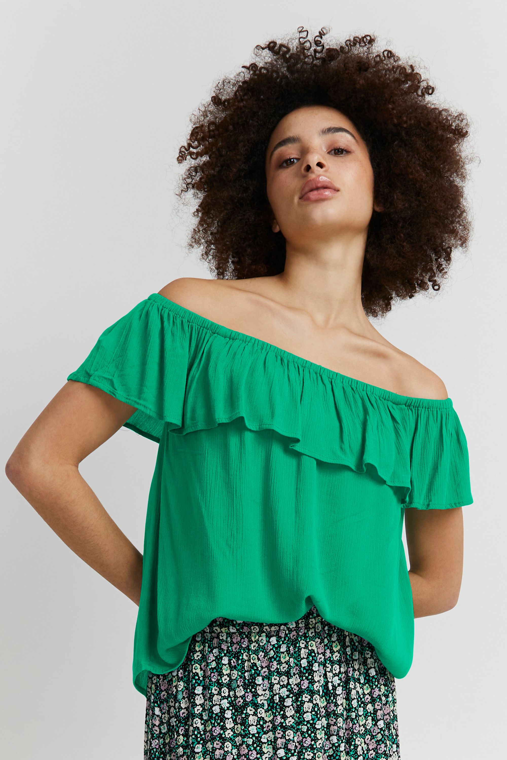 Блуза ICHI nshirt, зеленый блуза ichi nshirt черный