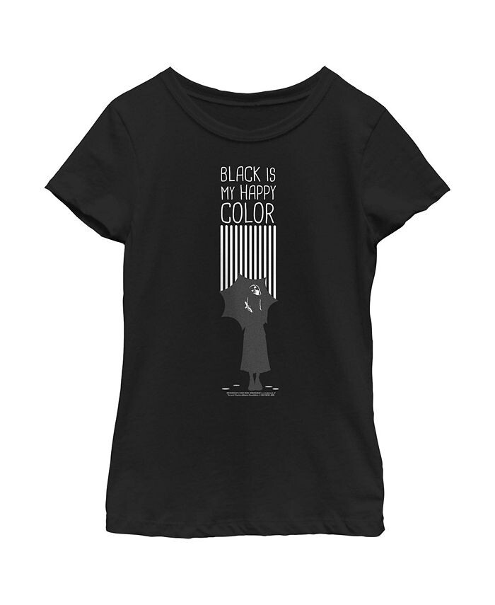 

Детская футболка с силуэтом Black Is My Happy Color для девочек Netflix, черный