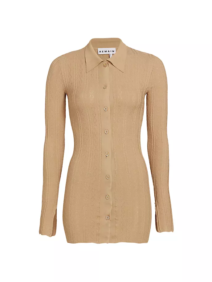 

Вязаный приталенный кардиган Remain Birger Christensen, цвет incense beige