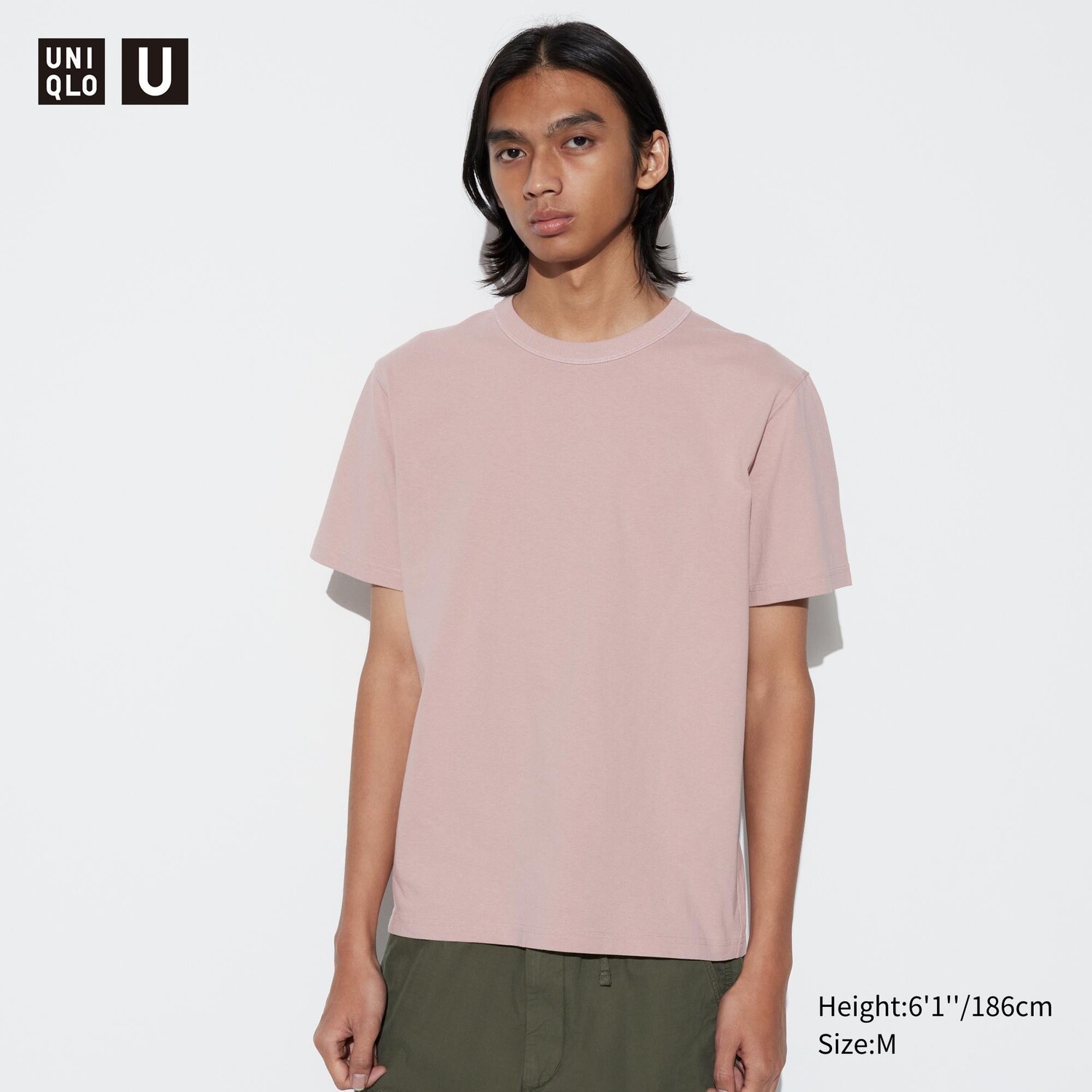 

Футболка Uniqlo с коротким рукавом и круглым вырезом, розовый