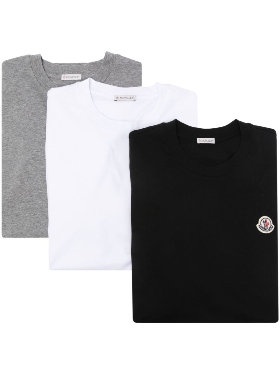 

Moncler комплект из трех футболок с нашивкой-логотипом, белый