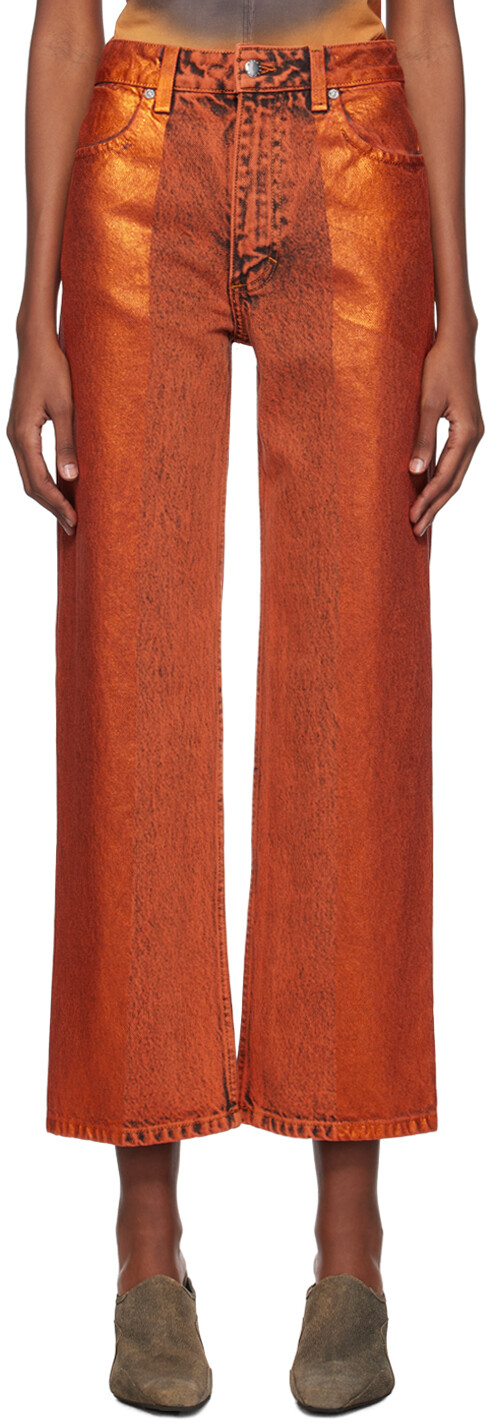 

Оранжевые широкие джинсы Eckhaus Latta, цвет Copper