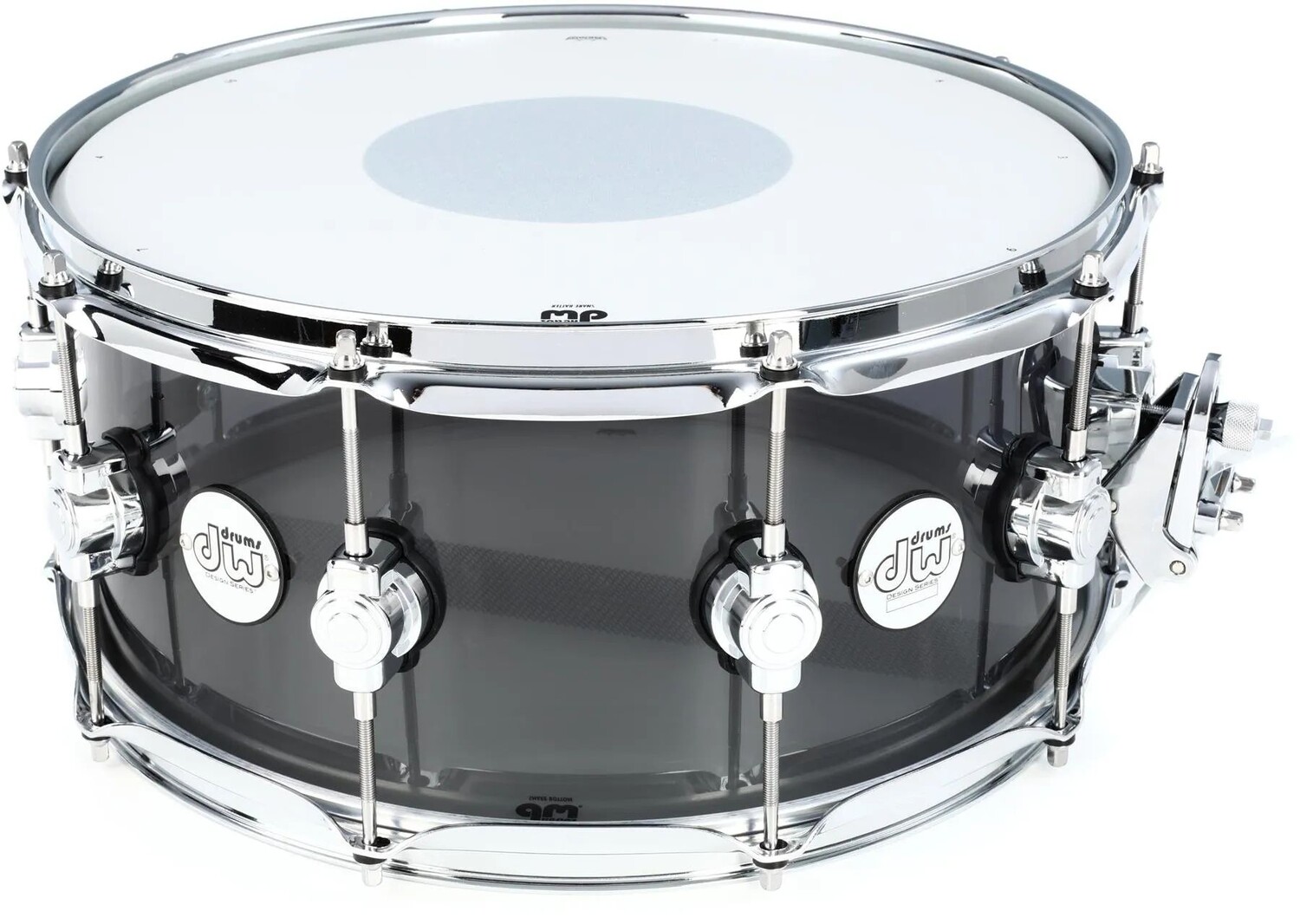 

Акриловый малый барабан серии DW Design — 6,5 x 14 дюймов — дымчатое стекло