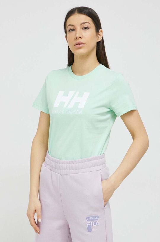 

Хлопковая футболка Helly Hansen, зеленый