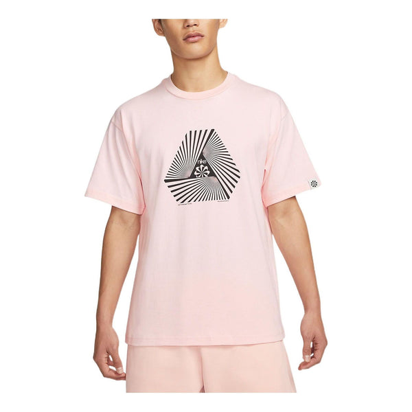 Футболка Men's Nike Geometry Pattern Printing Round Neck Pullover Short Sleeve Pink T-Shirt, розовый