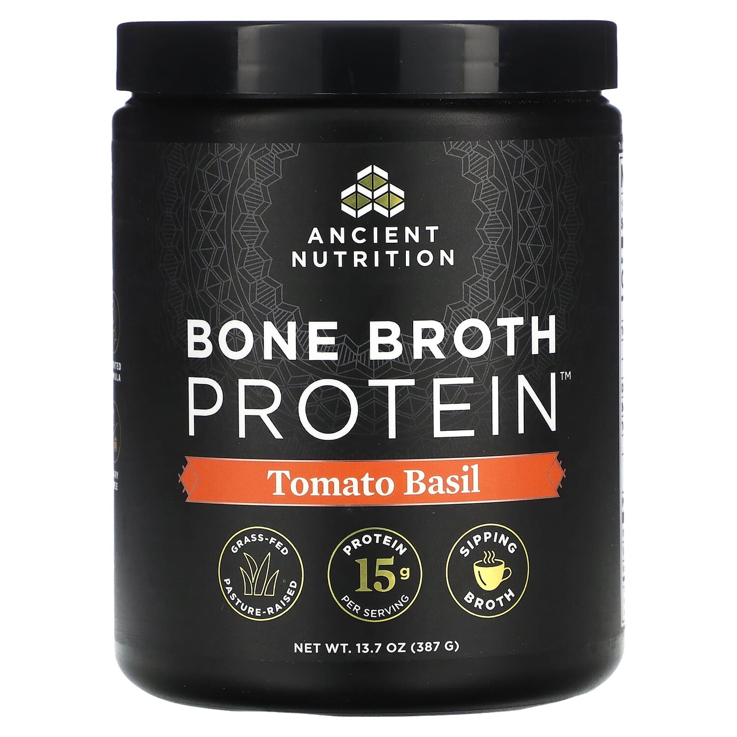 

Bone Broth Protein, томатный базилик, 387 г (13,7 унции), Dr. Axe / Ancient Nutrition