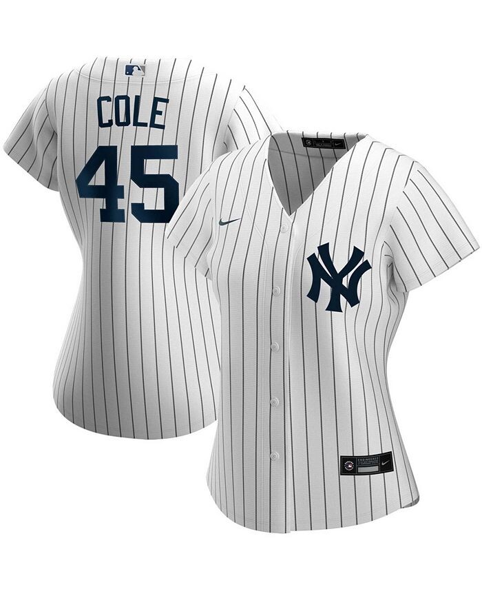 

Женская копия домашней футболки игрока Gerrit Cole White New York Yankees Nike, цвет White