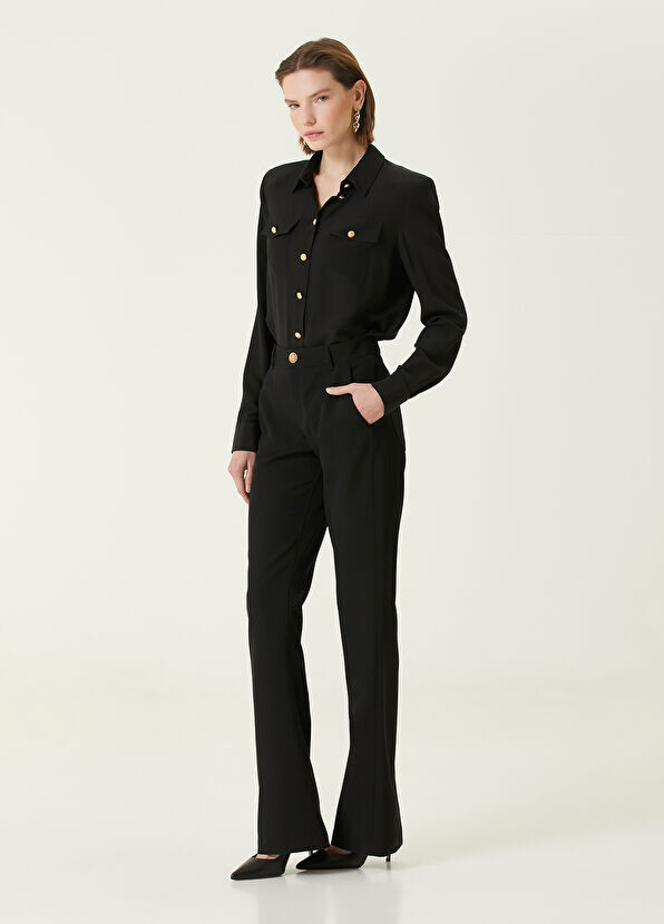 

Шерстяные брюки Balmain, черный