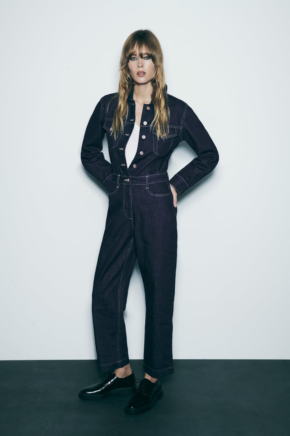 

Джинсовый комбинезон Z1975 с передними карманами ZARA, синий