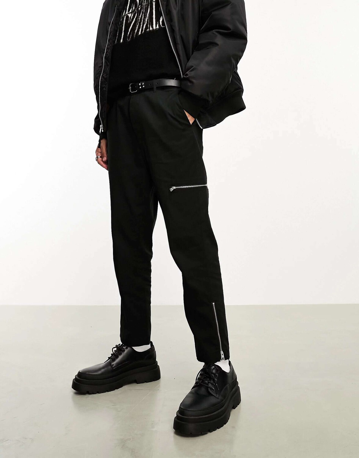 

Эксклюзивные черные черные брюки Bote на молнии AllSaints x ASOS, Черный