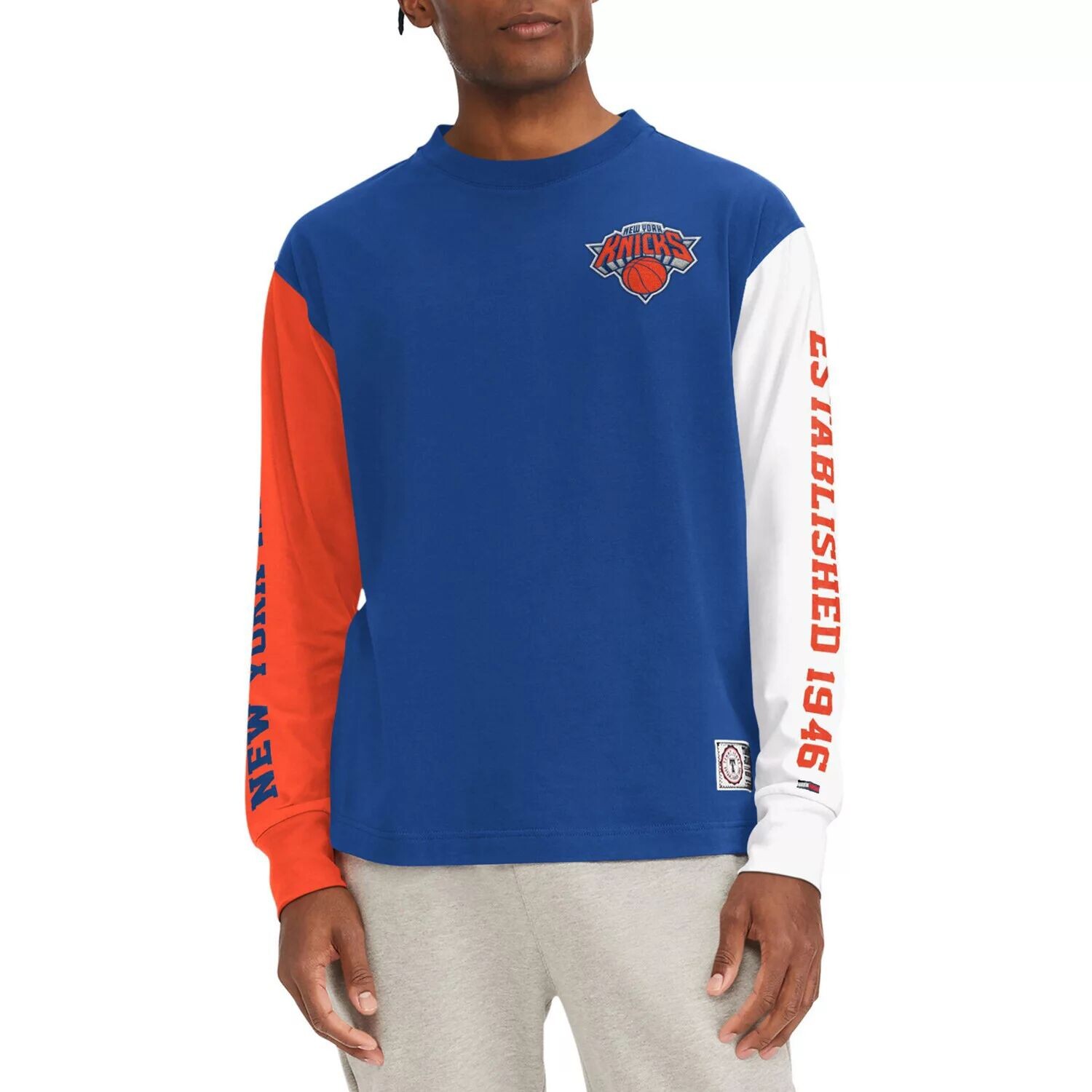 

Мужская футболка с длинными рукавами Tommy Jeans Royal New York Knicks Richie Color Block