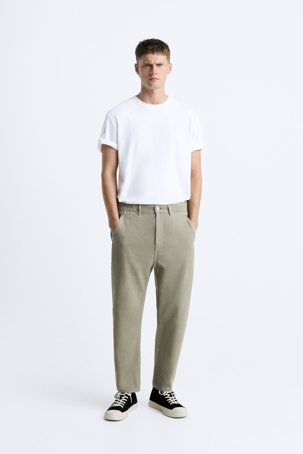 

Джинсы облегающего кроя Zara, светлый хаки