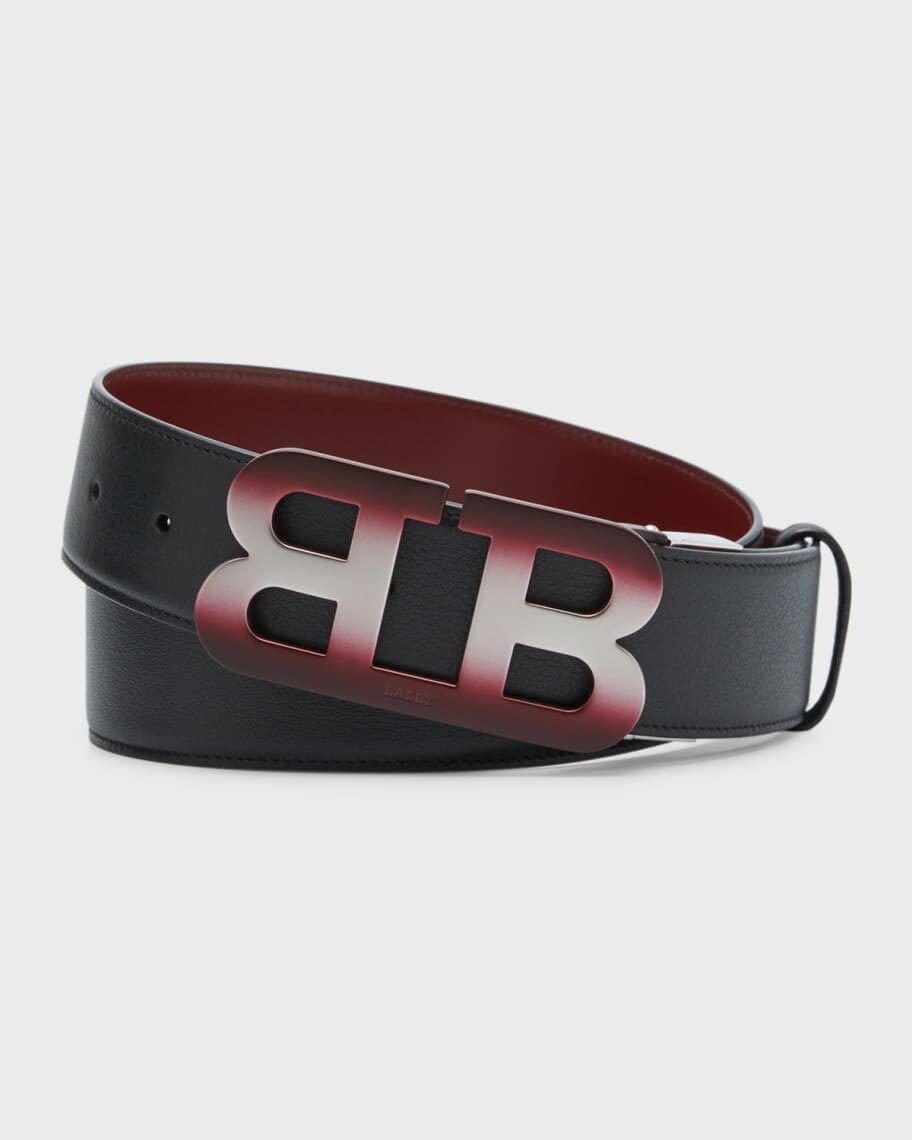 

Мужской двусторонний кожаный ремень с пряжкой BB Bally