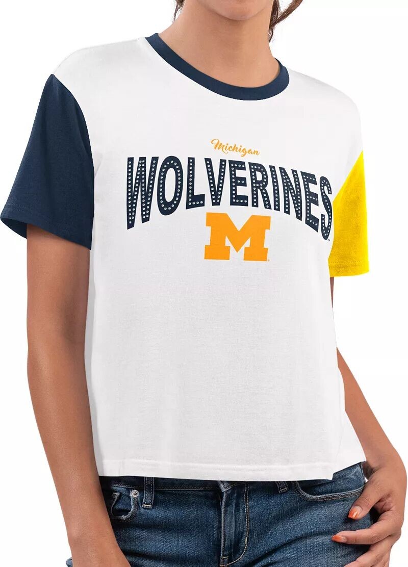 

Женская белая футболка для спринта G-III for Her Michigan Wolverines