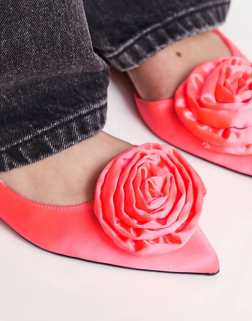 

Розовые балетки с открытой пяткой и корсажем ASOS DESIGN Lovable