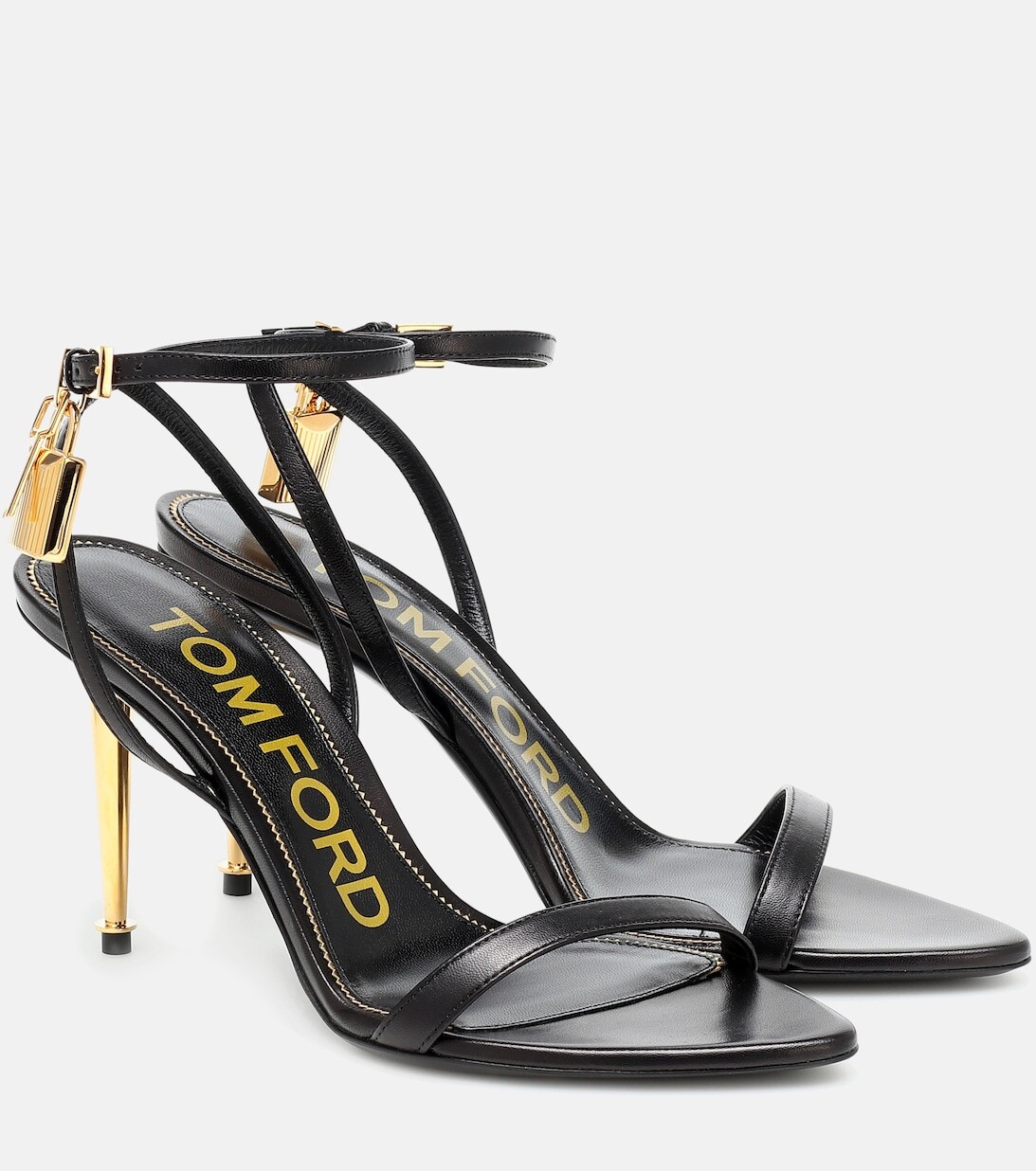 

Кожаные сандалии с замком Tom Ford, черный