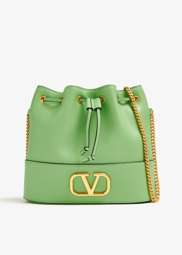 Сумка Valentino Garavani VLogo Signature Mini Bucket, зеленый