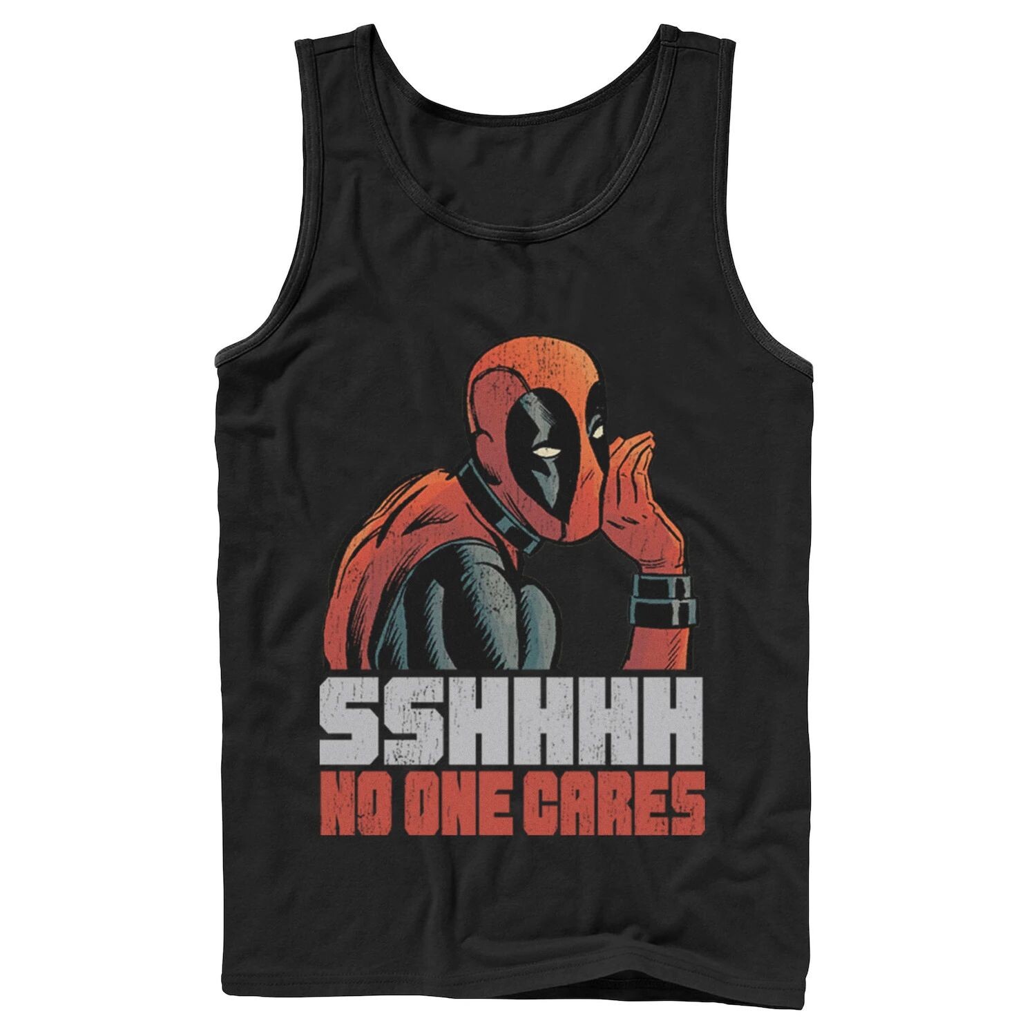 

Мужская майка Marvel Deadpool SHHH No One Cares Whisper Tank Licensed Character