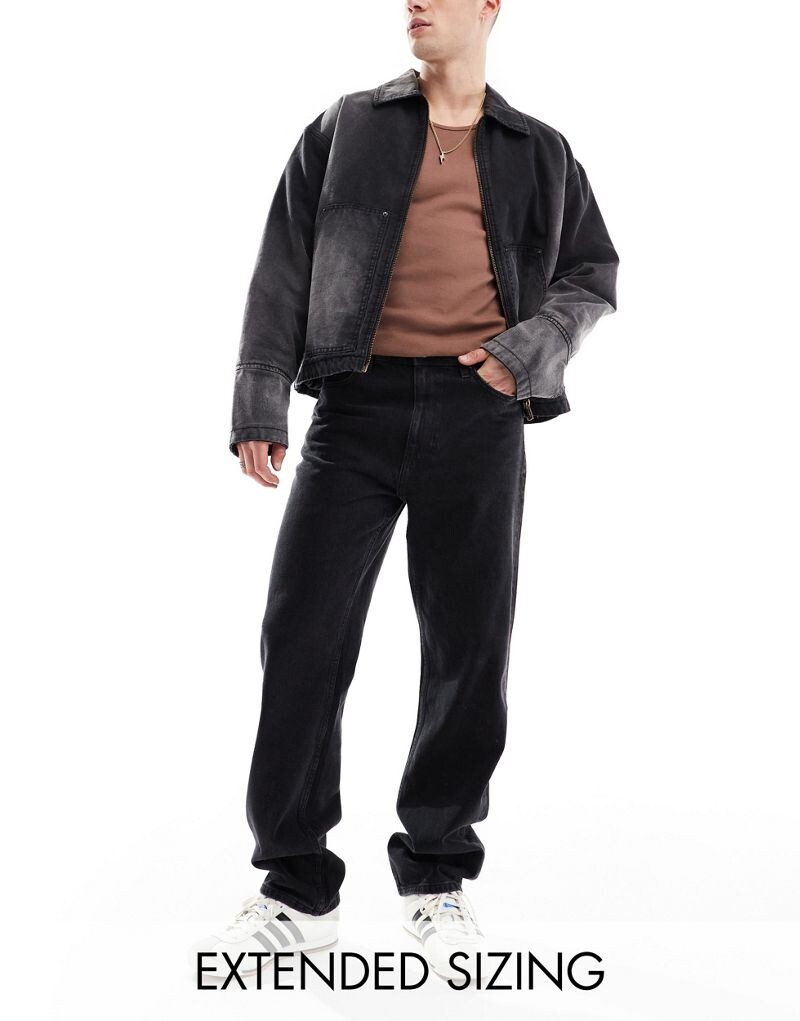 

Черные вытертые джинсы ASOS DESIGN Dad