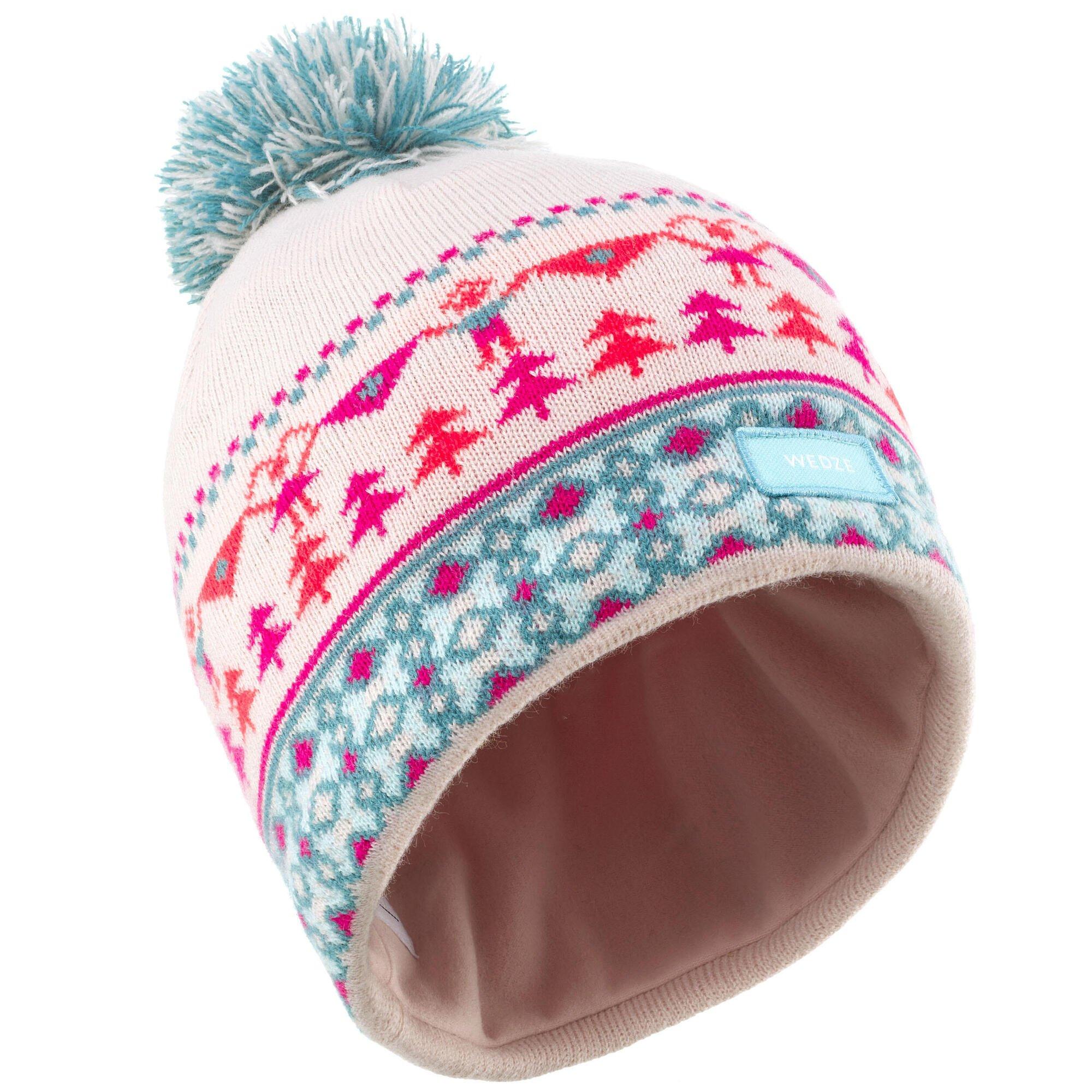 Лыжная шапка Decathlon — жаккардовая Wedze, розовый