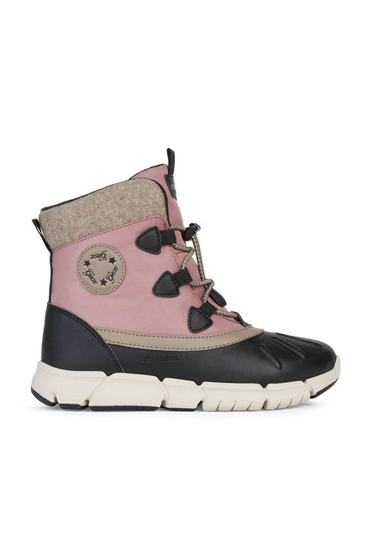 Детские зимние ботинки Geox, розовый чёрные зимние кроссовки из экокожи overcome