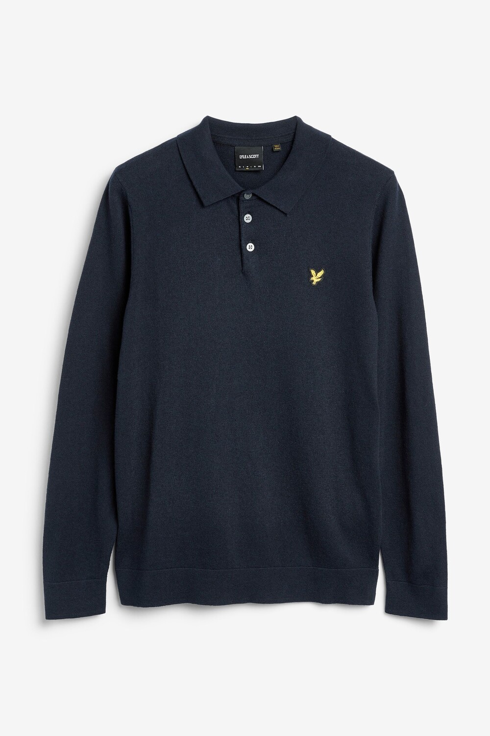 

Черная трикотажная рубашка-поло с длинными рукавами Lyle & Scott, синий, Черный