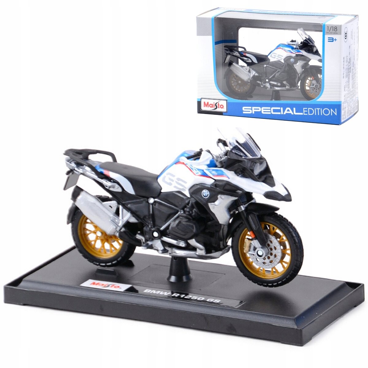 

Модель BMW R1250 GS в масштабе 1:18 Мотоциклетный мотор Maisto HLO