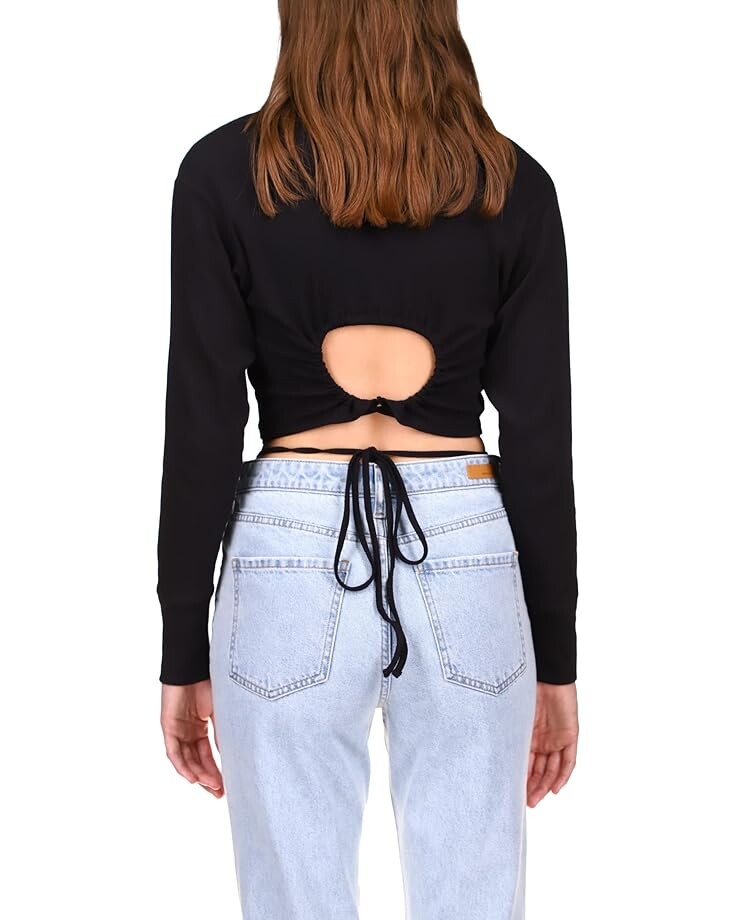 

Топ Sanctuary All Tied Up Knit Top, черный
