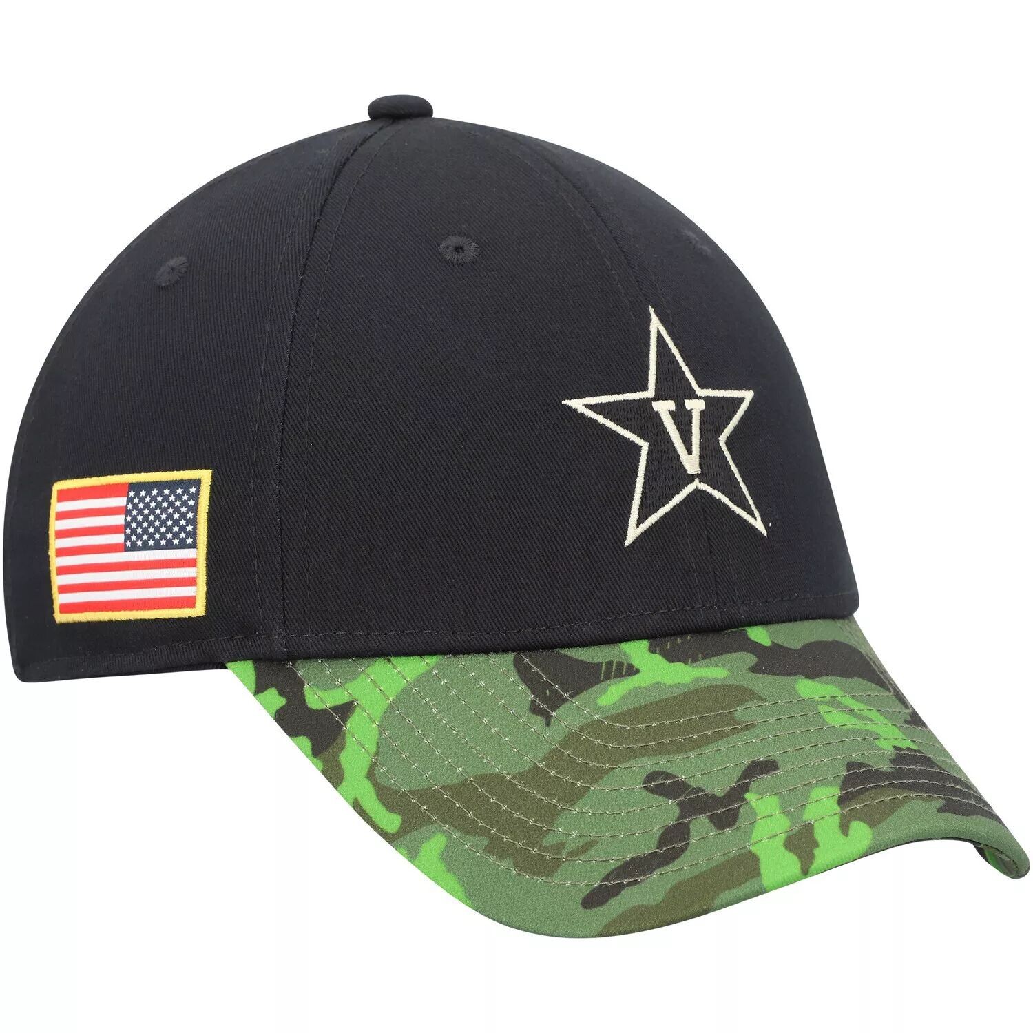 

Мужская регулируемая кепка Nike Vanderbilt Commodores Veterans Day 2Tone Legacy91 черного цвета/камуфляжа