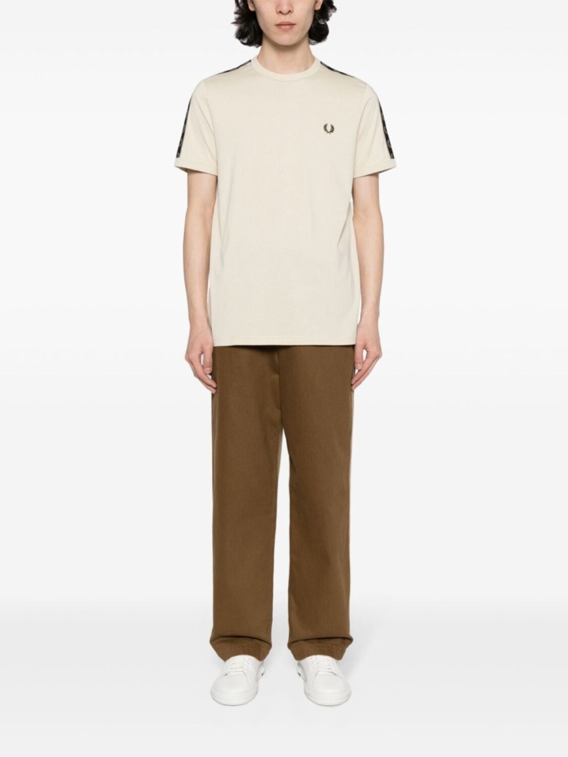 

Футболка с вышитым логотипом Fred Perry, бежевый