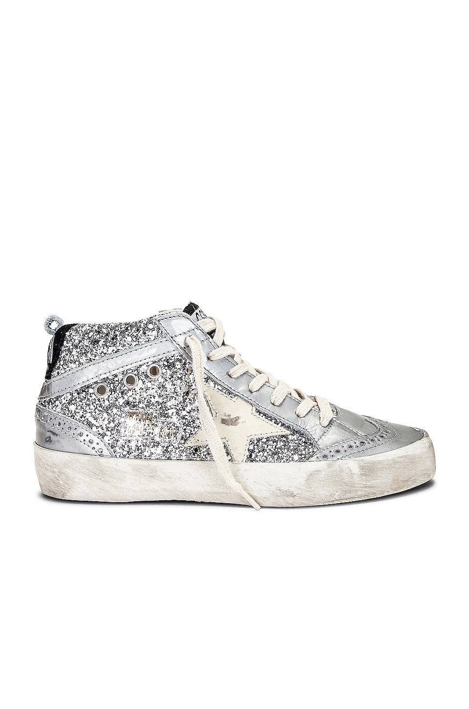 

Кроссовки Golden Goose Mid Star, цвет Silver, Ivory, & Black, Серебристый, Кроссовки Golden Goose Mid Star, цвет Silver, Ivory, & Black