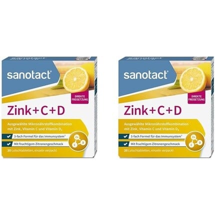 

Sanotact Zinc+C+D, пастилки с цинком в высоких дозах и витамином С, 20 таблеток