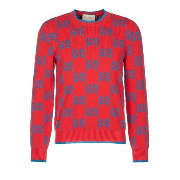 

Свитер crewneck moved cotton gg 6431 red/blue Gucci, синий