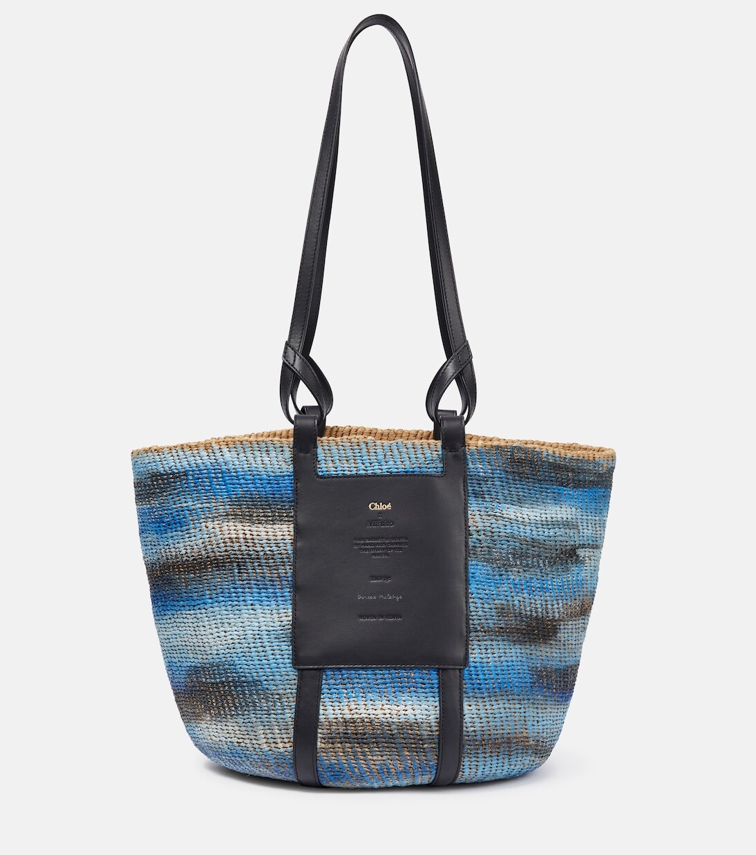 

Сумка-корзина из рафии тай-дай Chloé, синий