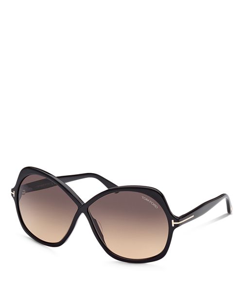 Солнцезащитные очки Rosemin Butterfly, 64 мм Tom Ford, цвет Black