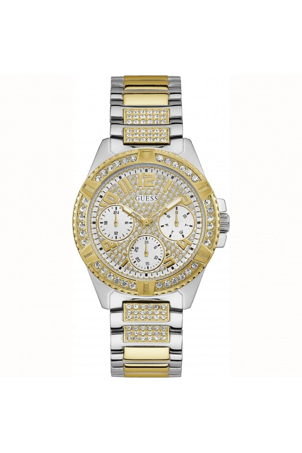 

Модные аналоговые кварцевые часы из нержавеющей стали - W1156L5 Guess, серебро