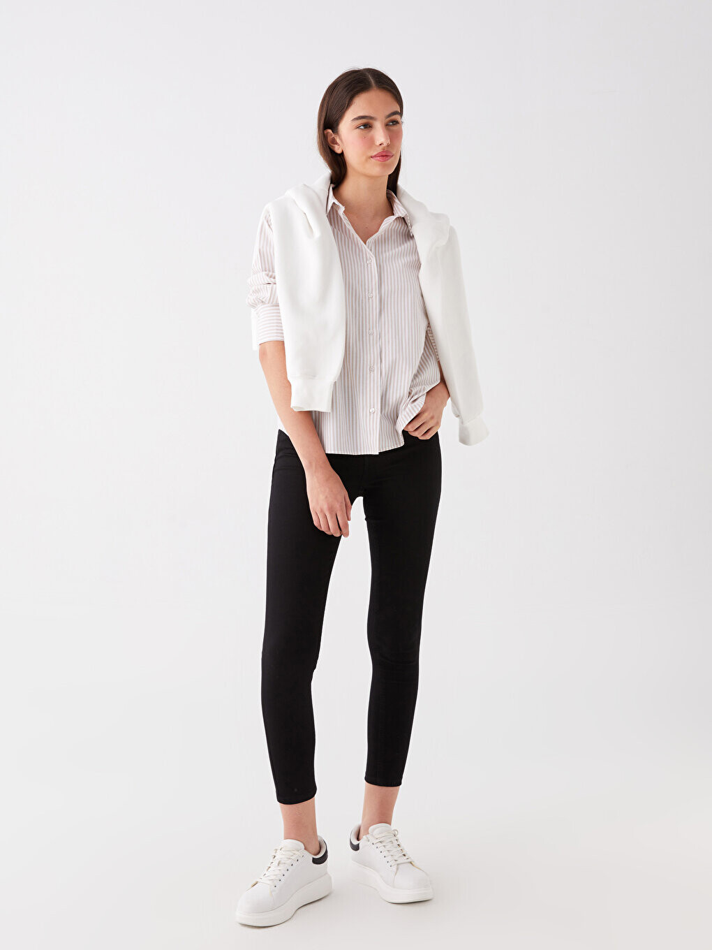 

Женские джинсовые брюки пуш-ап LCW Jeans, черное родео, Черный