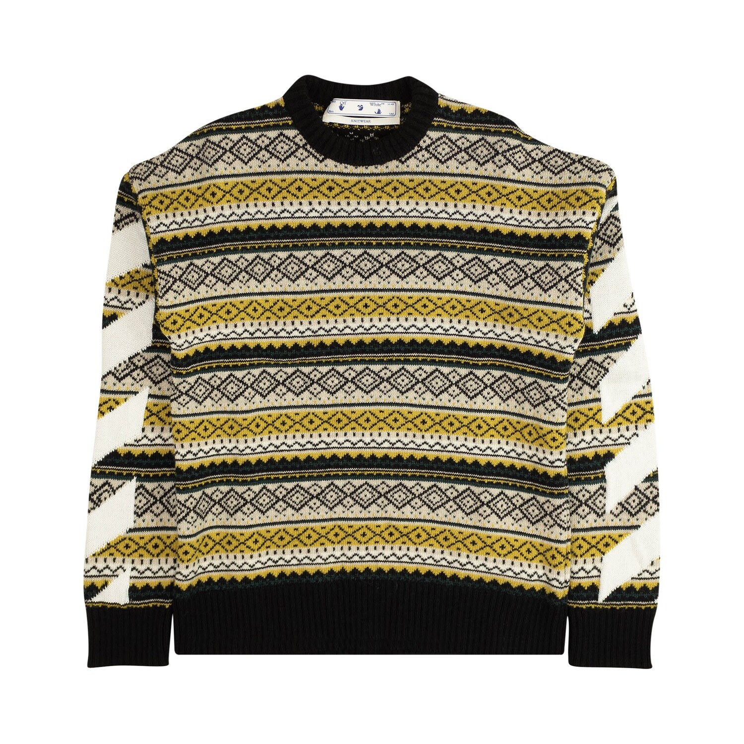 

Off-White Свитер жаккардового цвета с круглым вырезом, Multicolor
