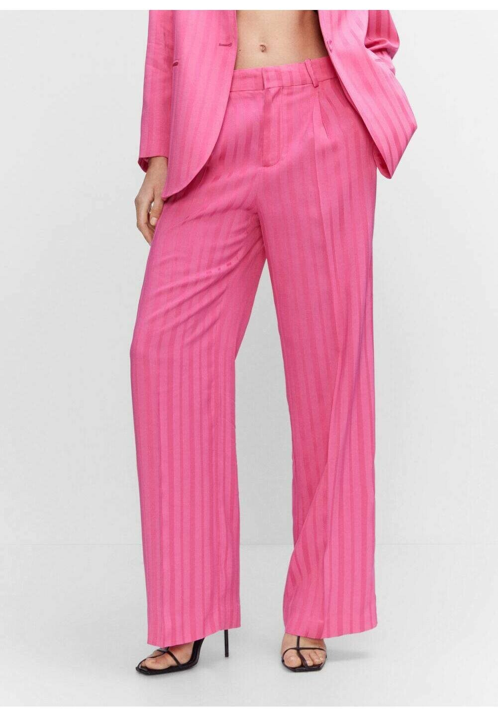 

Брюки Mango Stripe, фуксия, Розовый