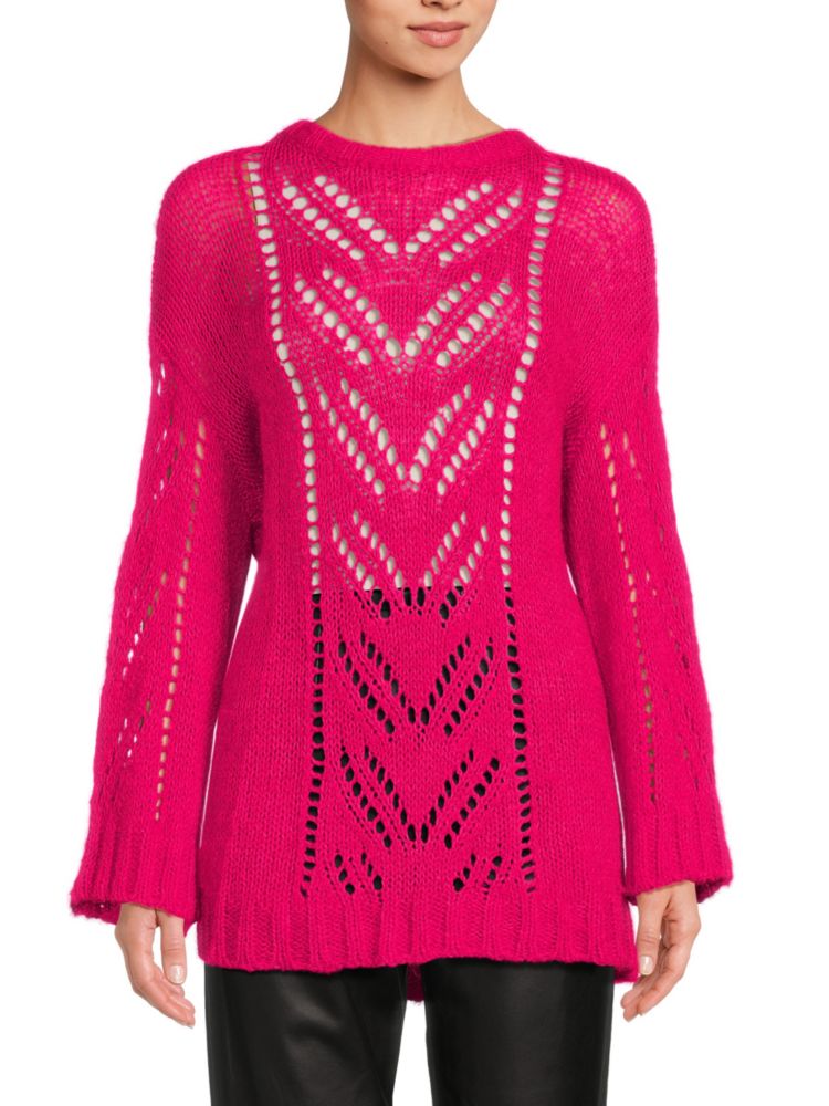 Длинный свитер с заниженными плечами Redvalentino, цвет Pink Plane свитер реглан redvalentino цвет mauve