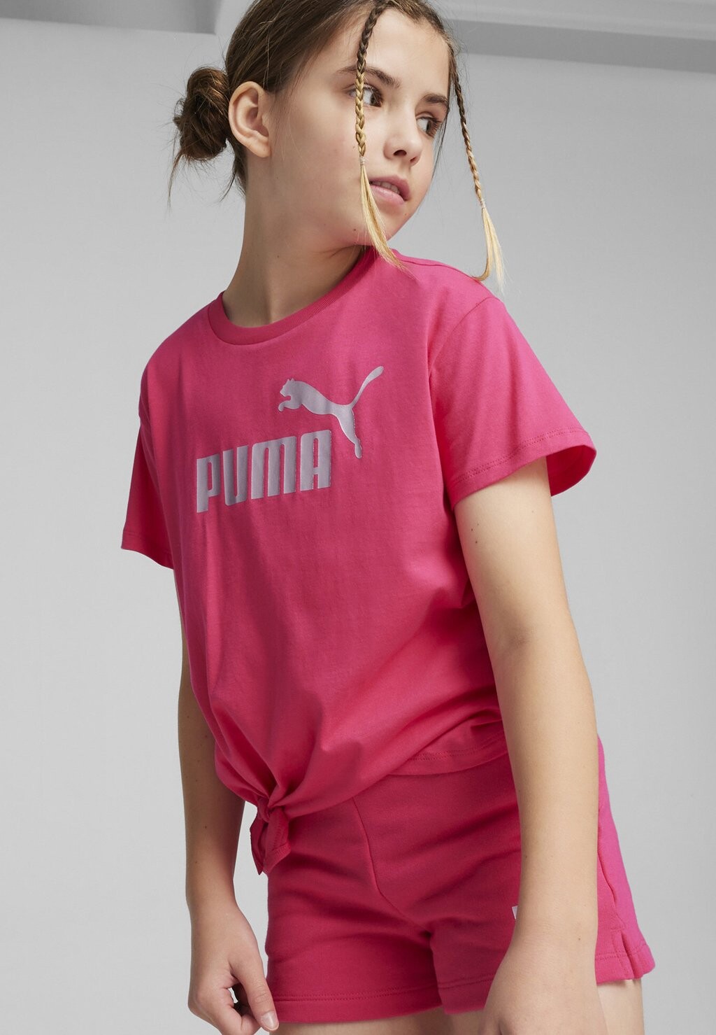 

футболка с принтом Knotted Tee Logo Puma, цвет garnet rose