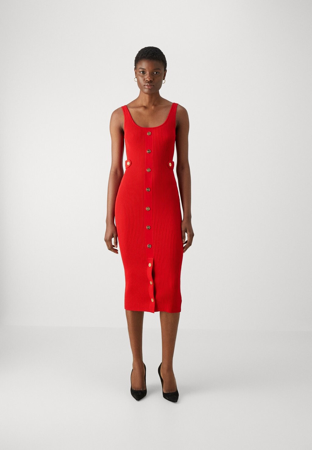 

Трикотажное платье Eco Snap Midi MICHAEL Michael Kors, цвет lacquer red