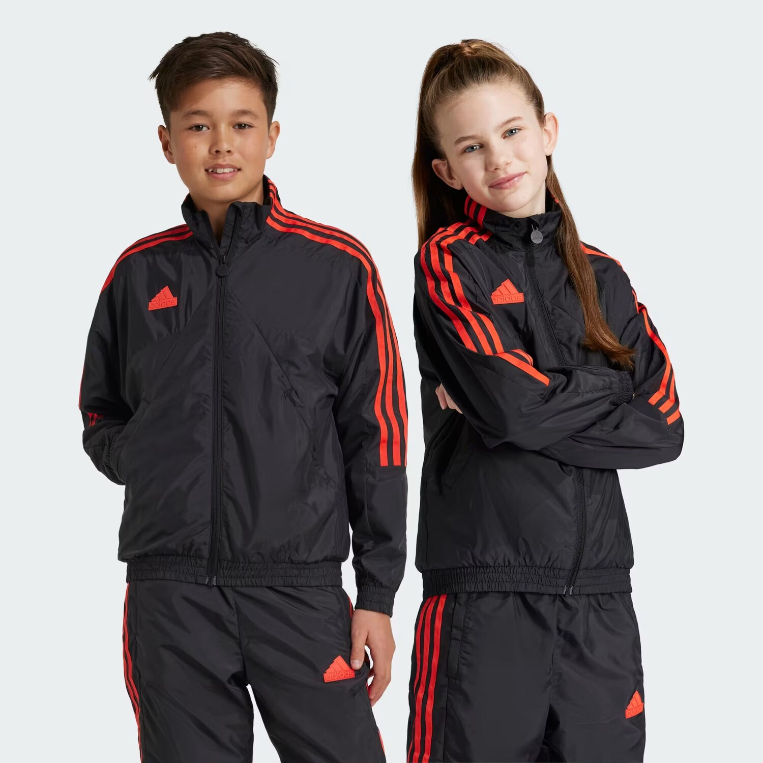 

J HOT WV Свитшот на молнии Adidas, цвет Black/Bright Red