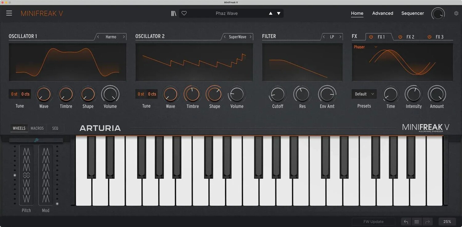 

Плагин гибридного синтезатора Arturia MiniFreak V