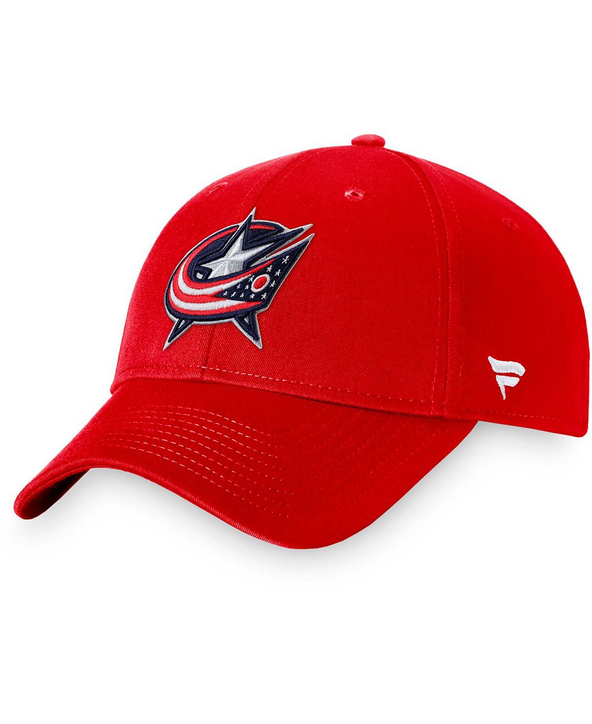 Мужская красная регулируемая шляпа Columbus Blue Jackets Core Fanatics