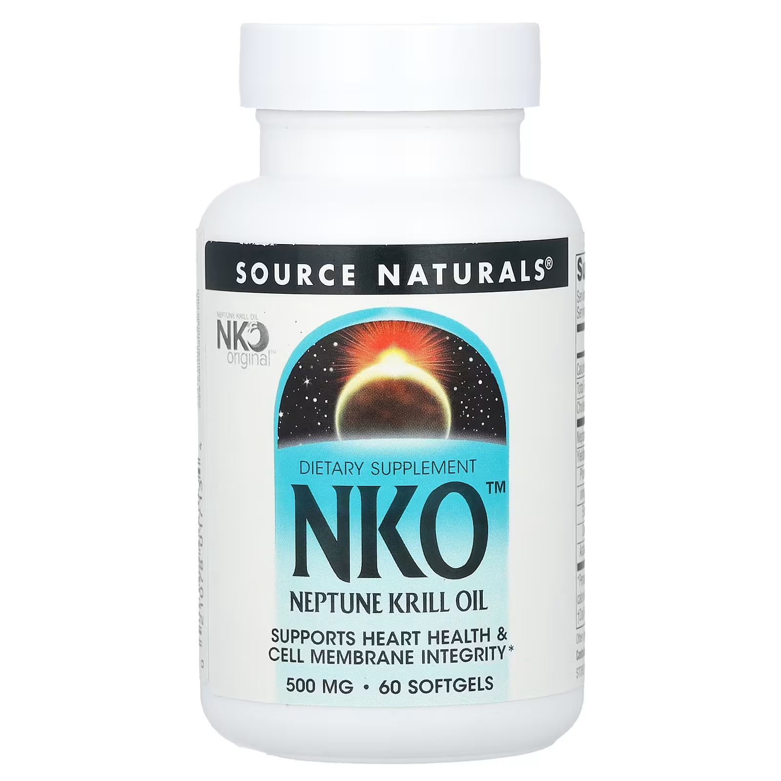 Пищевая добавка Source Naturals NKO 500 мг, 60 мягких таблеток source naturals астаксантин 12 мг 60 мягких таблеток