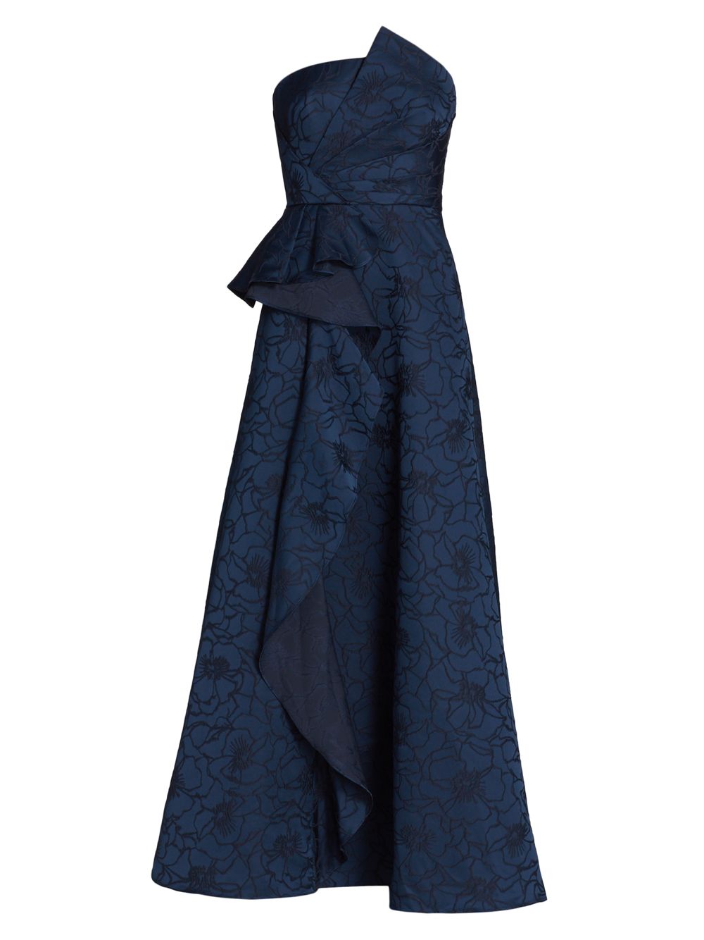 Жаккардовое бальное платье с цветочным принтом ML Monique Lhuillier, синий шифоновое платье макси melanie с цветочным принтом ml monique lhuillier цвет floral shadow