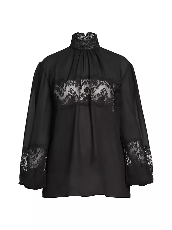 

Прозрачная блузка с кружевной вставкой Dolce&Gabbana, черный